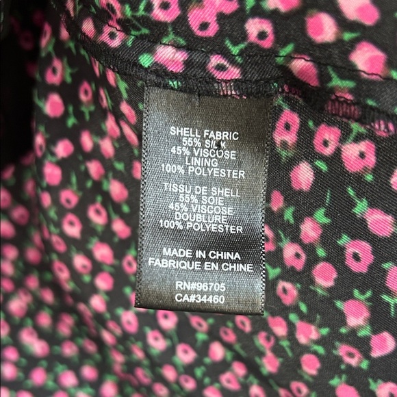 Rebecca Taylor Rose Bud Floral Sleeveless Top - Black and Pink | 10 - Picture 6 of 7